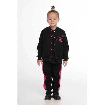 Спортивный костюм с бахромой 13-01, черный